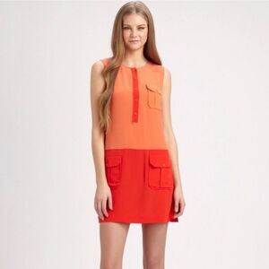 RACHEL ZOE Colorblock Silk Shift Dress, Size 2